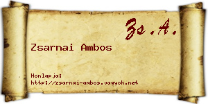 Zsarnai Ambos névjegykártya